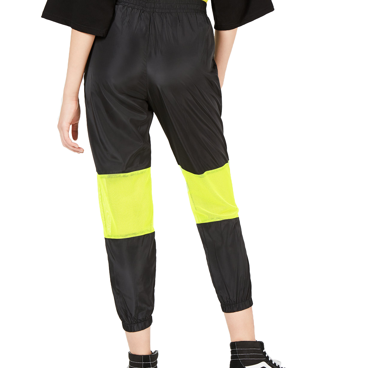 Waisted Women Neon Mesh Jogger Pants