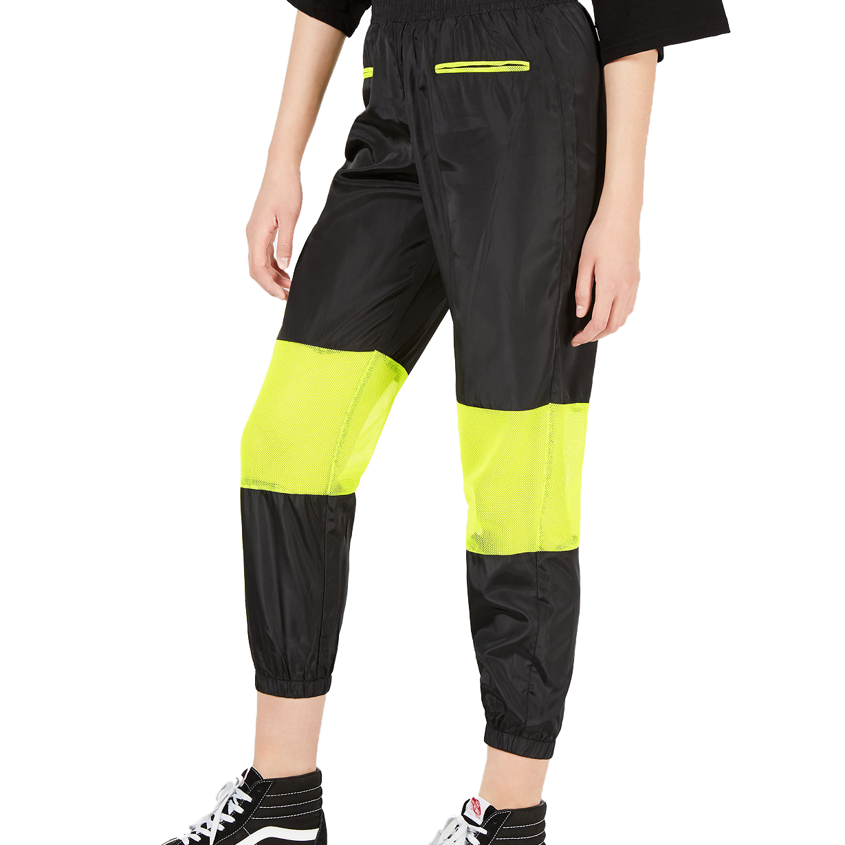 Waisted Women Neon Mesh Jogger Pants