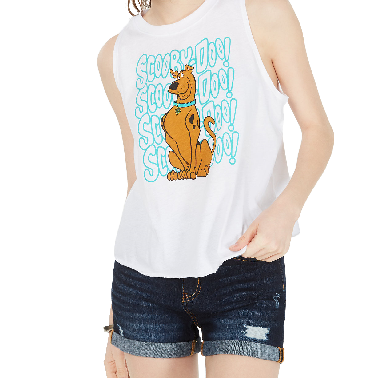 Modern Lux Women Jerry Leigh Scooby Doo Graphic Tank Top White