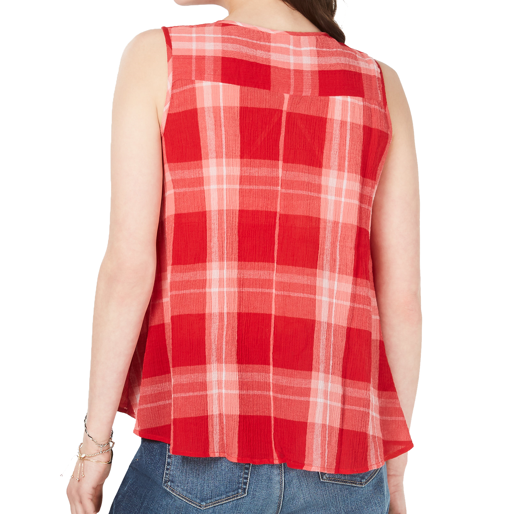 Style & Co Women Cotton Plaid Shirt
