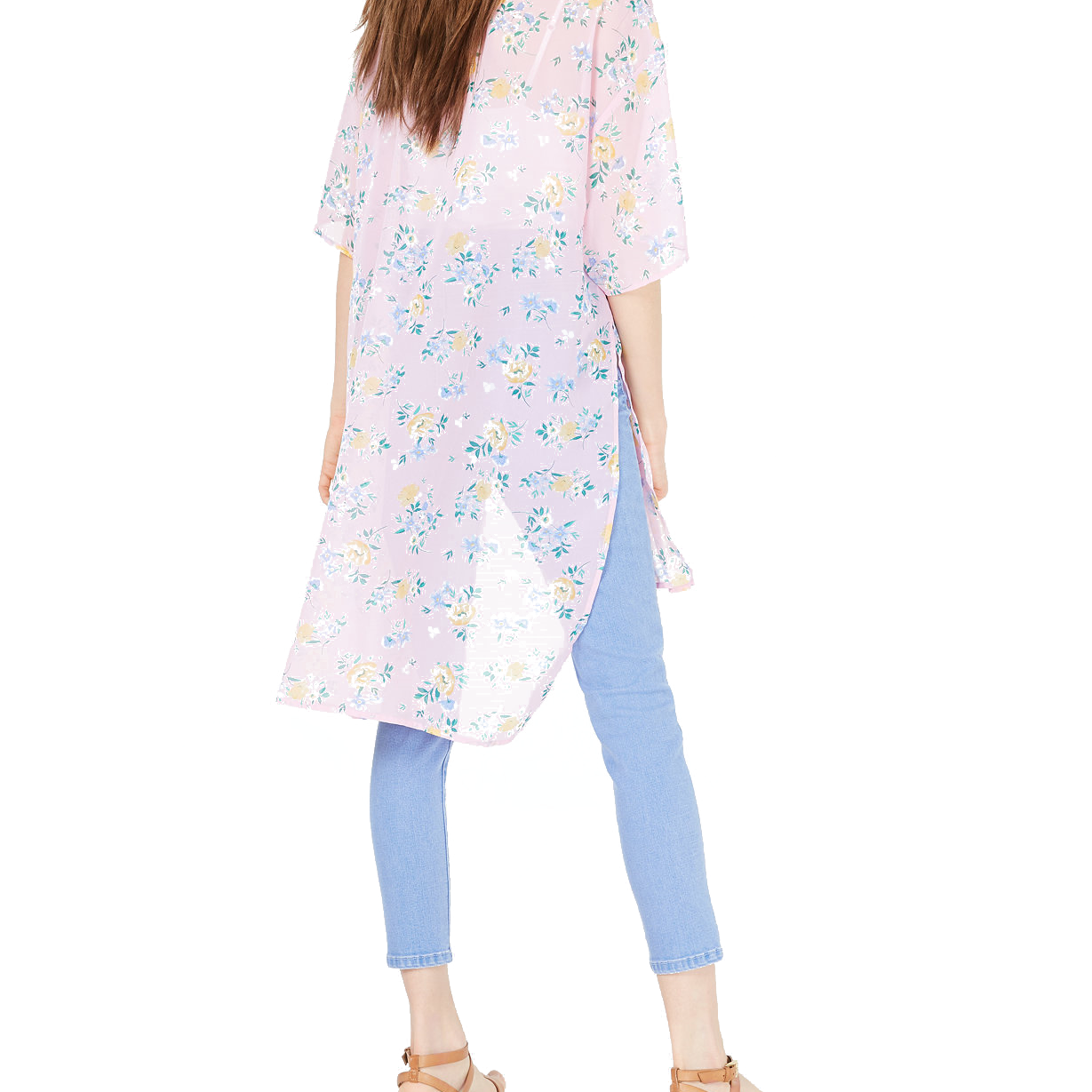Ultra Flirt Women Floral Tie Front Kimono