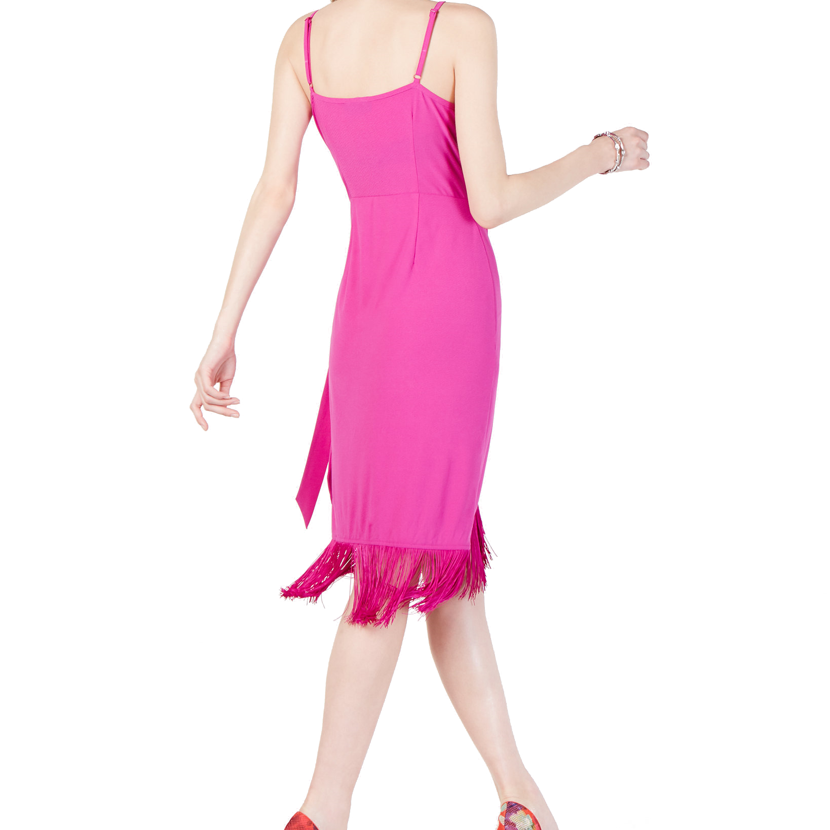 INC International Concepts Women Petite Fringe Trim Dress