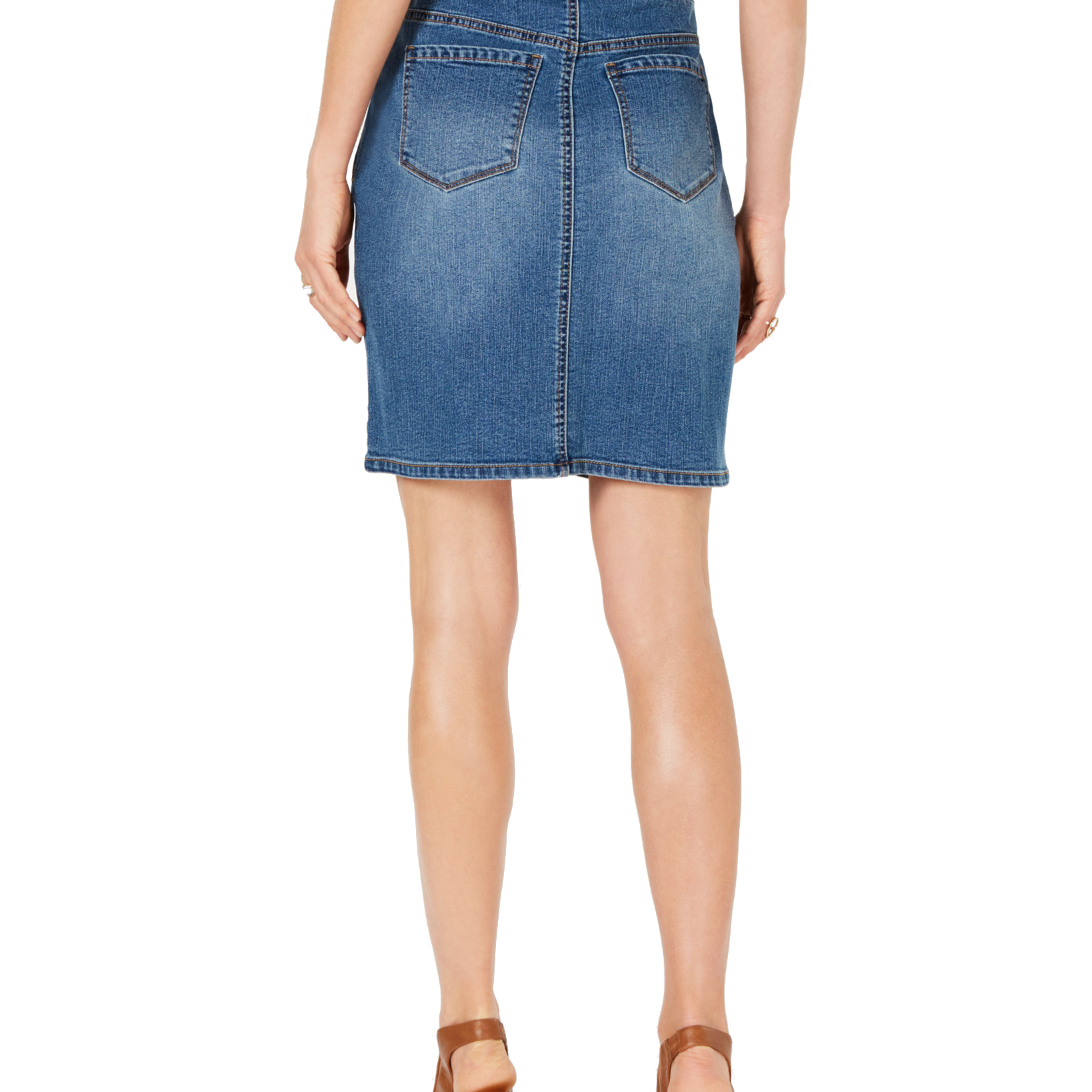 Style & Co Women Petite Button Down Denim Skirt
