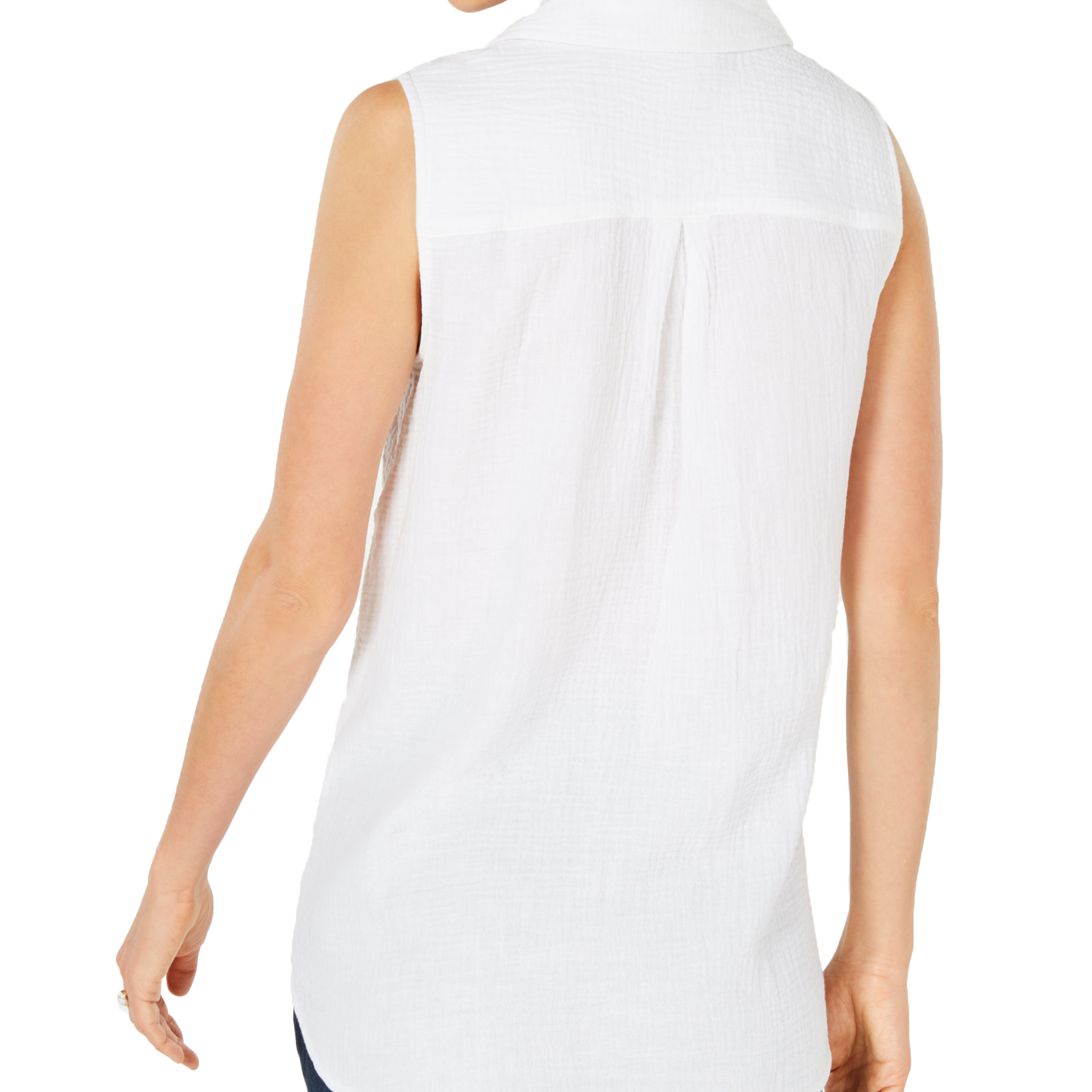 Style & Co Petite Tie Front Button Up Top