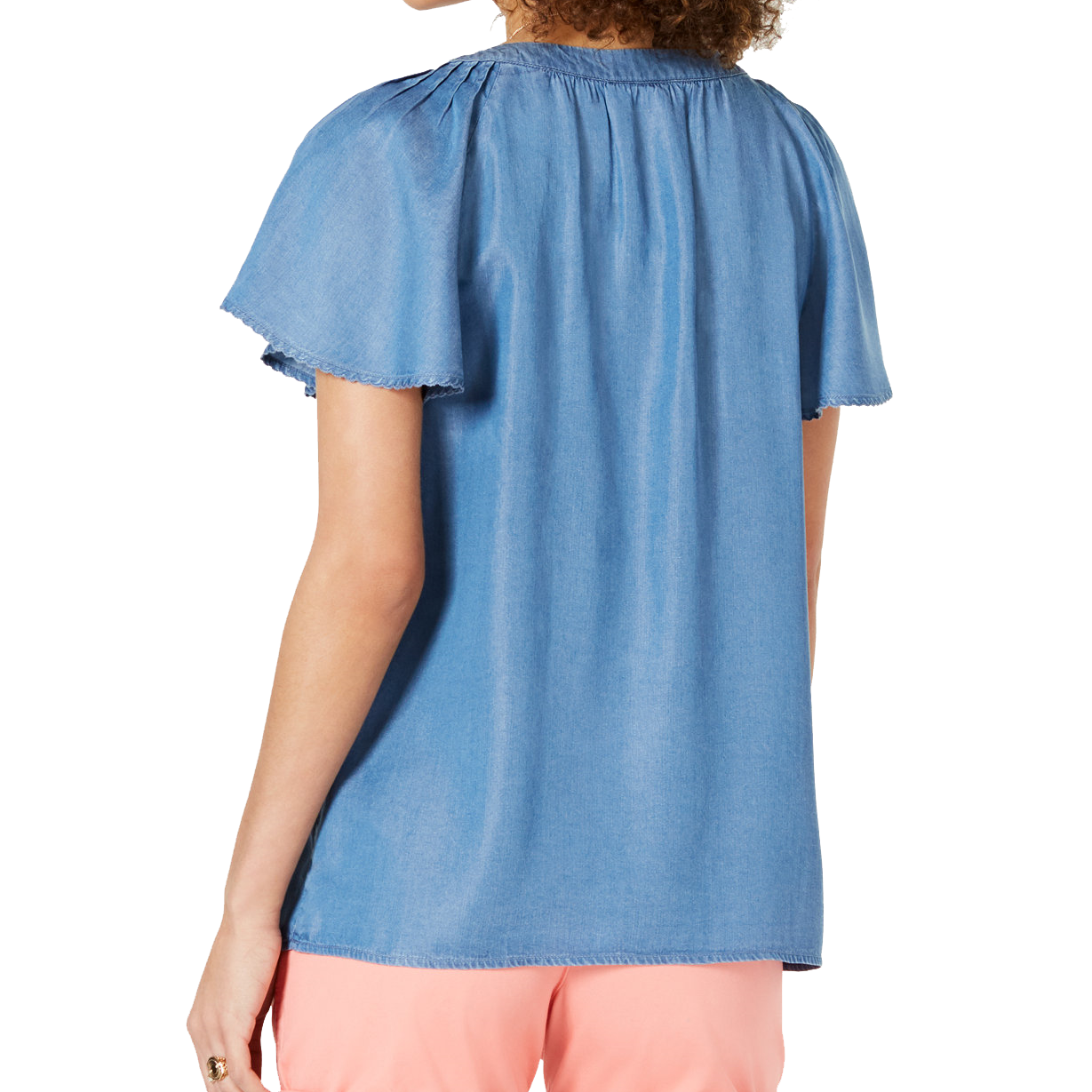 Style & Co Women Pleated Soft Top
