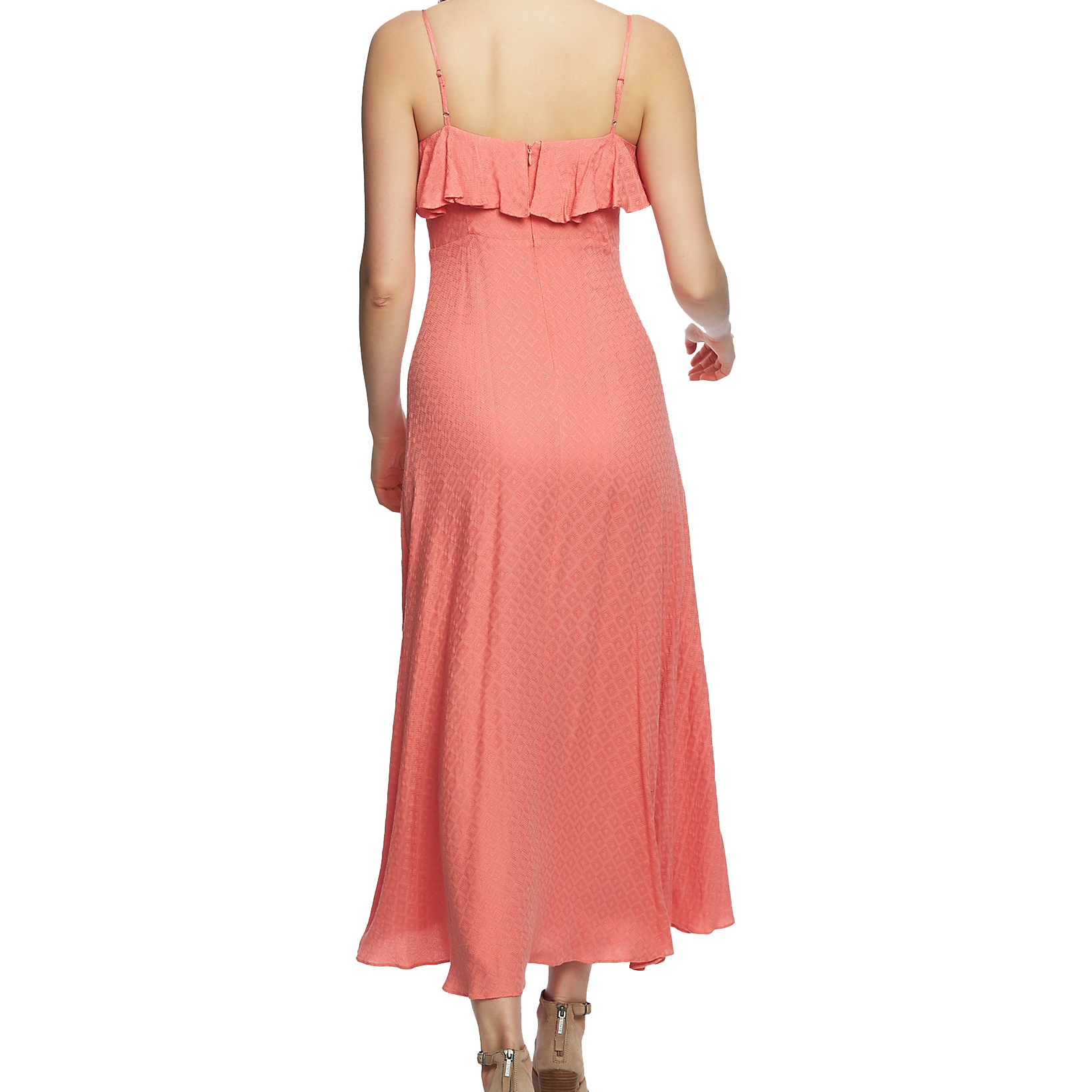 1.STATE Women Ruffle Trim Maxi Dress