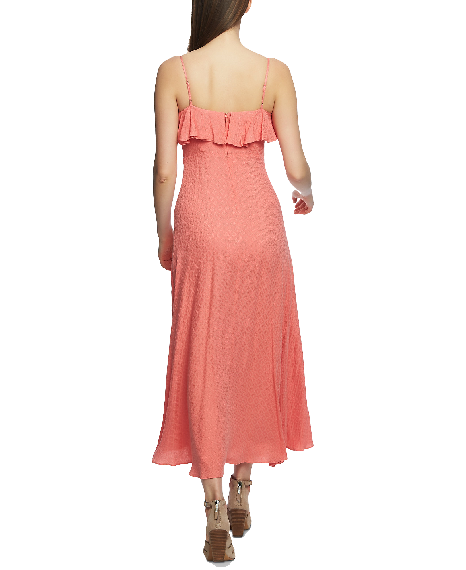 1.STATE Women Ruffle Trim Maxi Dress