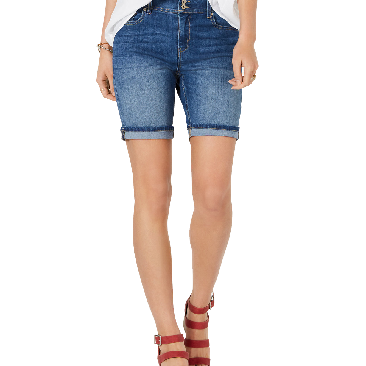 Style & Co Women Two Button Denim Shorts Splendid