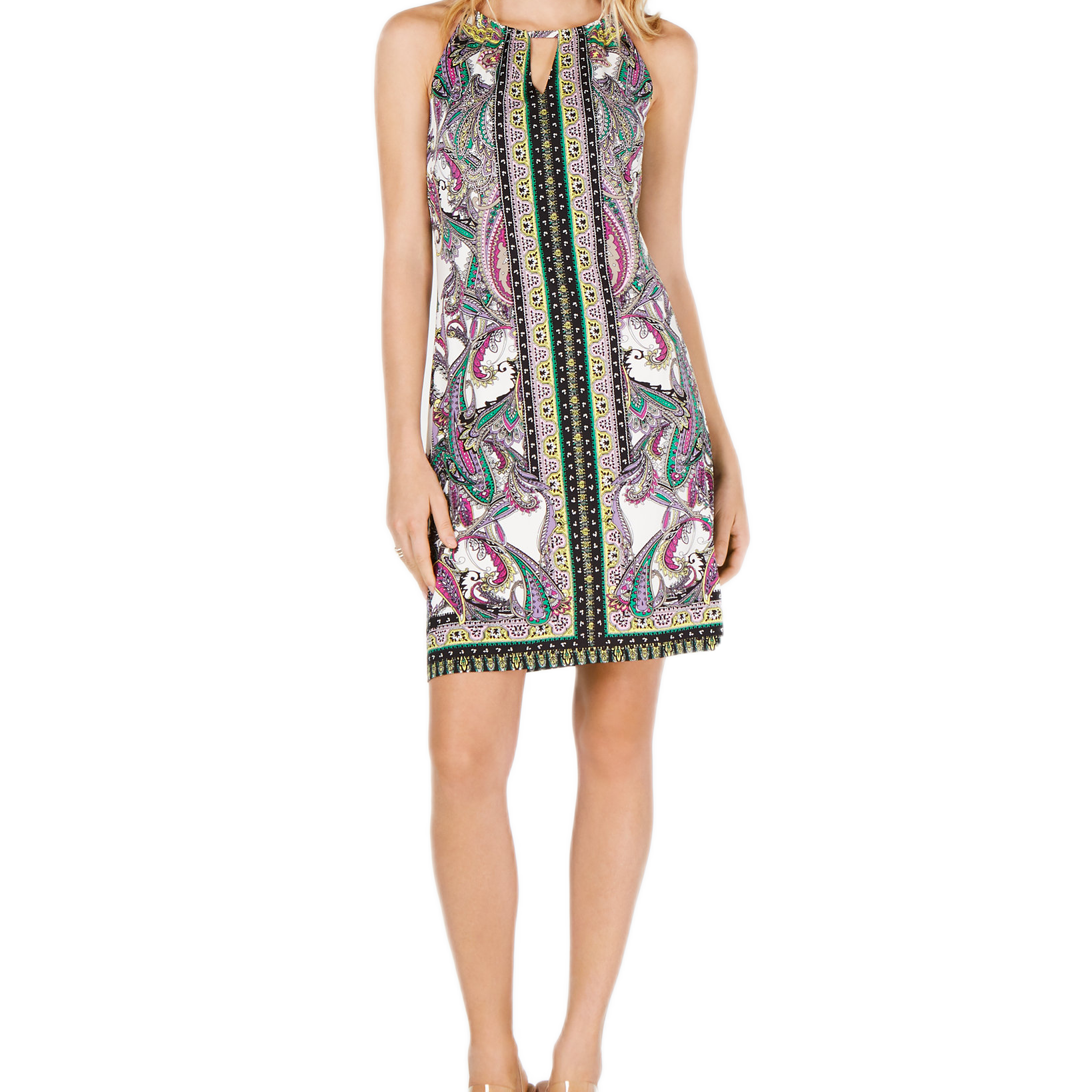 INC International Concepts Women Petite Printed Halter Dress Love Paisley