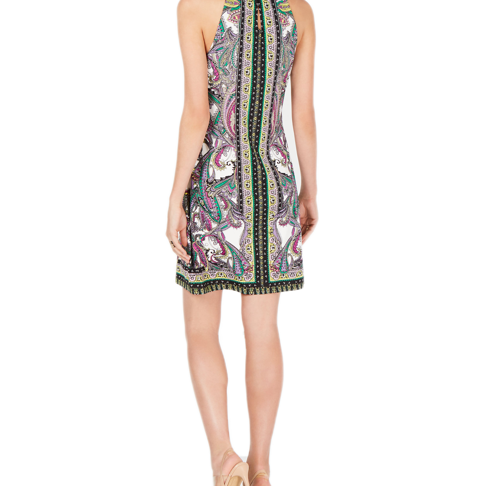 INC International Concepts Women Petite Printed Halter Dress
