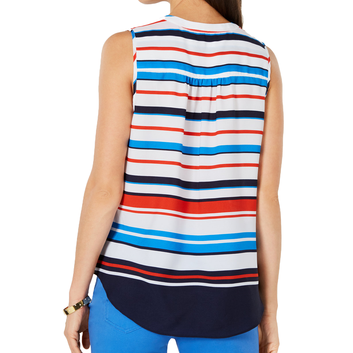 Charter Club Women Striped Sleeveless Top