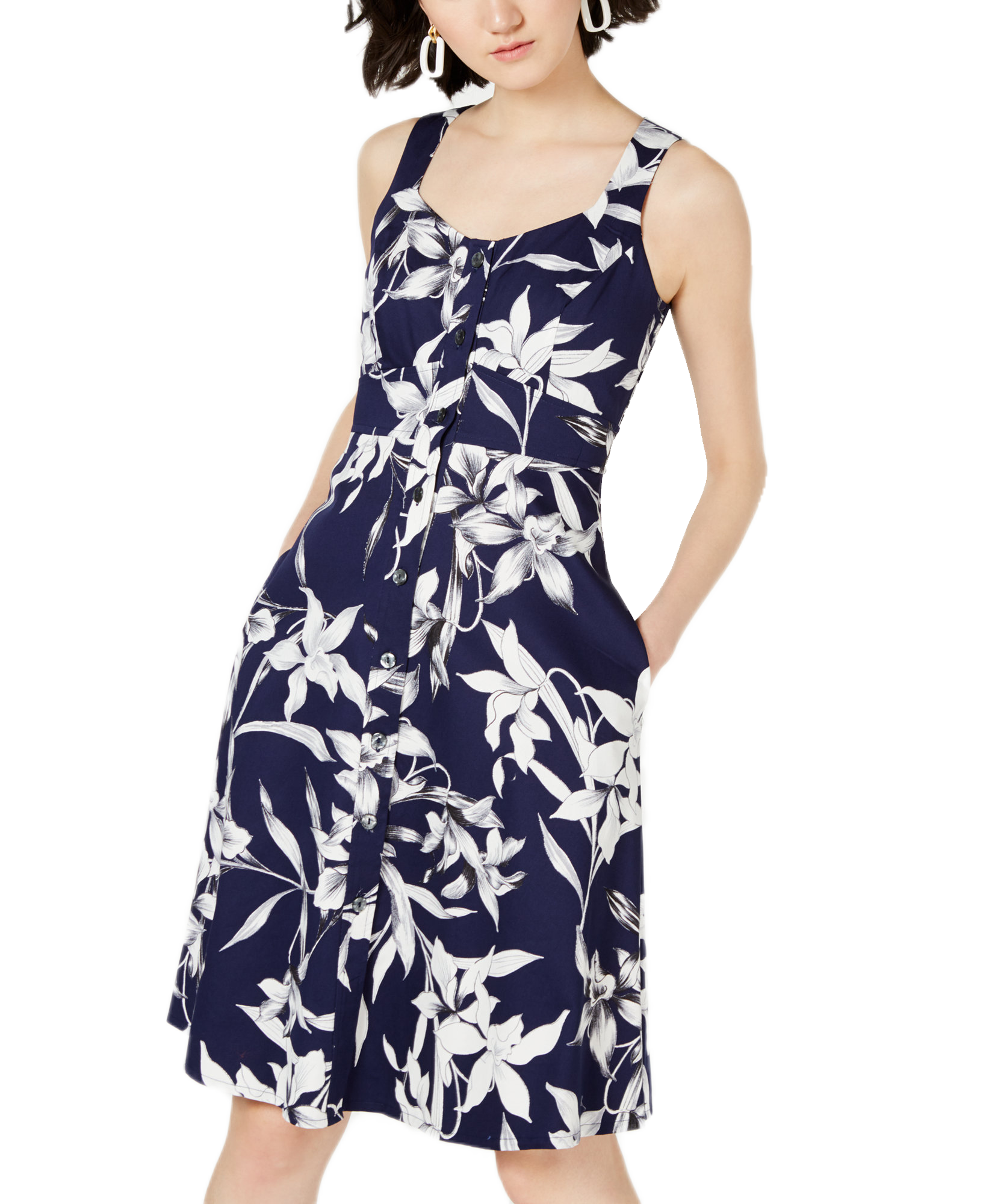 Taylor Women Button Front Fit & Flare Dress