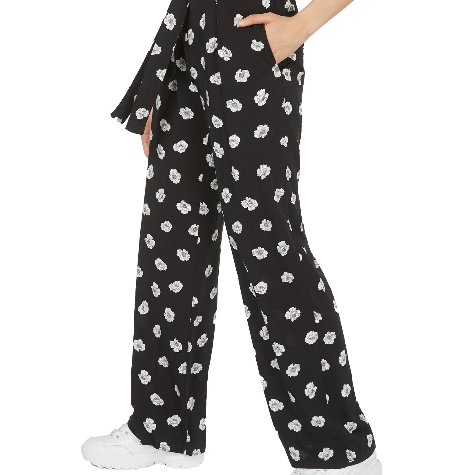 Be Bop Womens Printed Tie Waist Pants