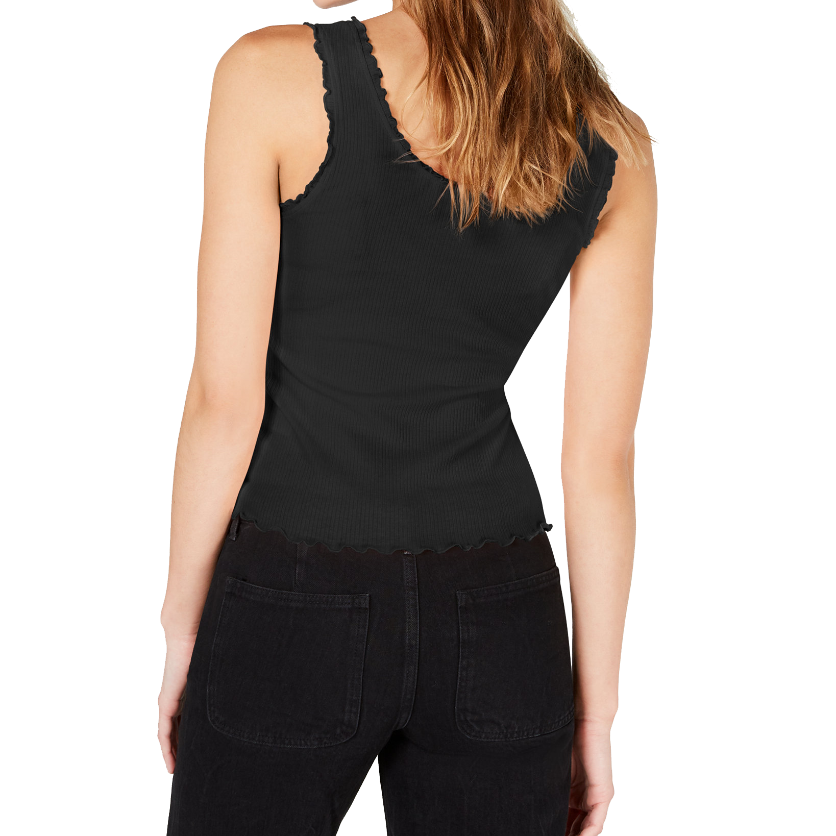 Ultra Flirt Women Ribbed Henley Tank Top