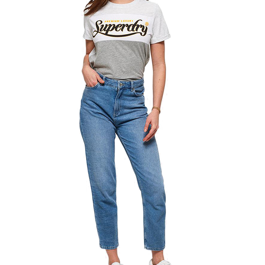 Superdry Women Cotton Colorblocked Graphic T Shirt