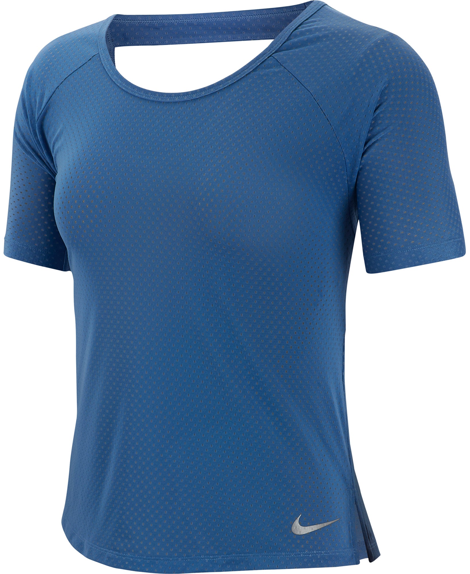 Nike Women Breathe Miler Running Top Indigo Storm