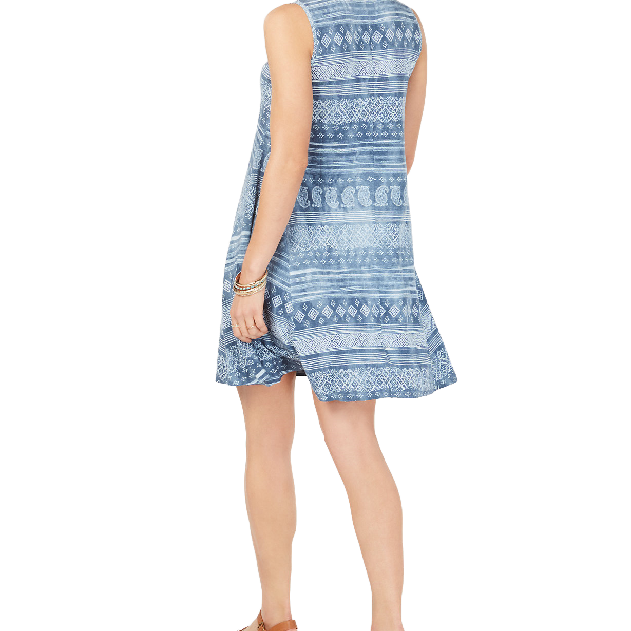 Style & Co Women Printed Sleeveless Swing Dress