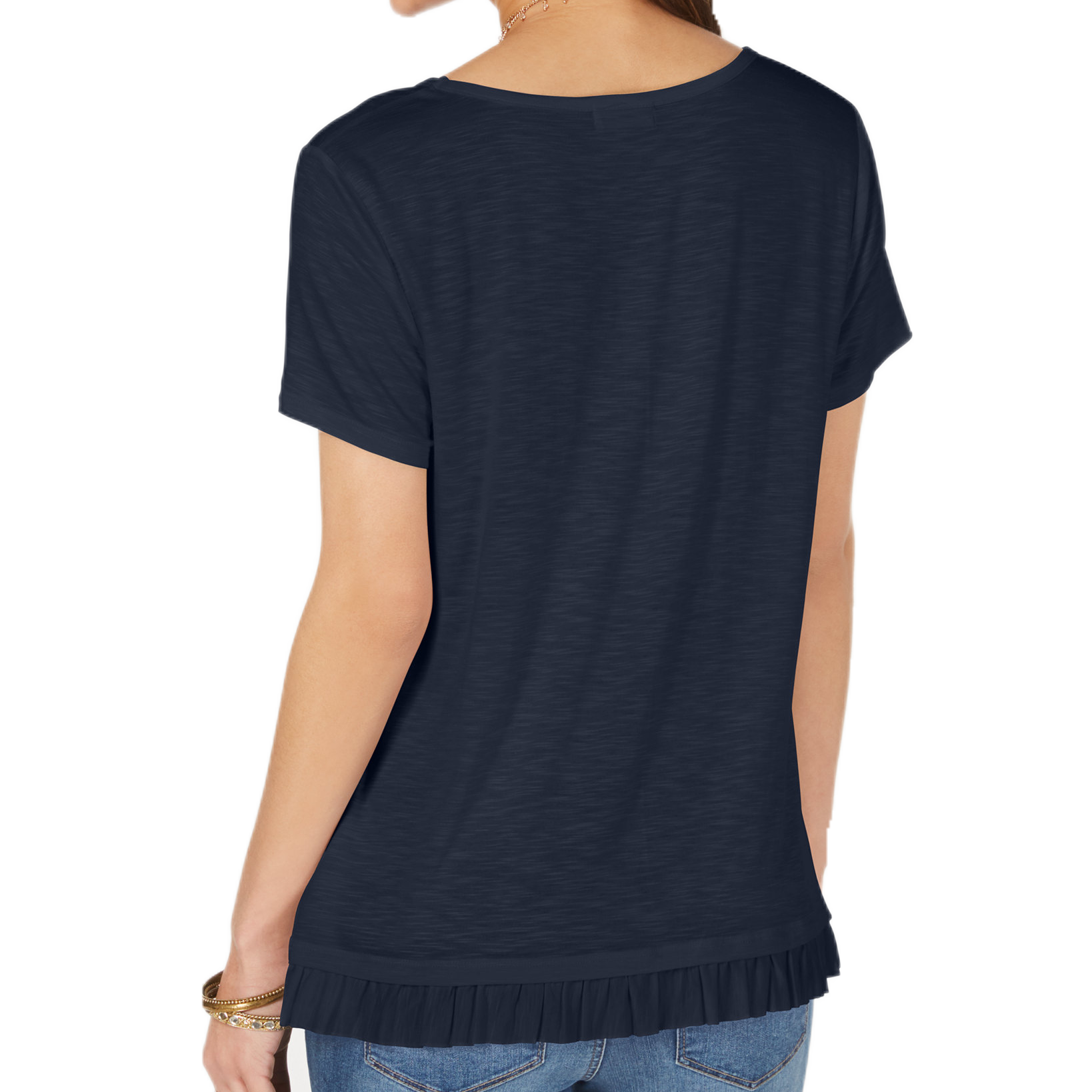 Style & Co Women Petite Ruffled Hem Top