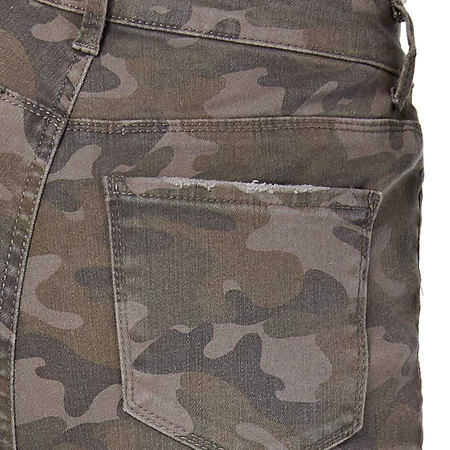 Vanilla Star Women Ripped Camo Print Skinny Jeans