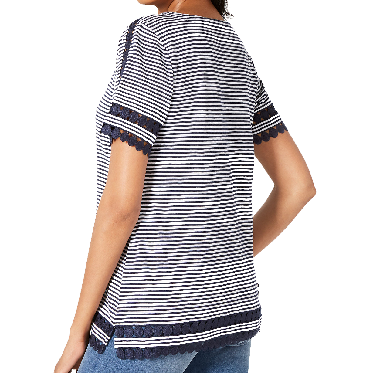 Charter Club Women Petite Cotton Circle Trim Top