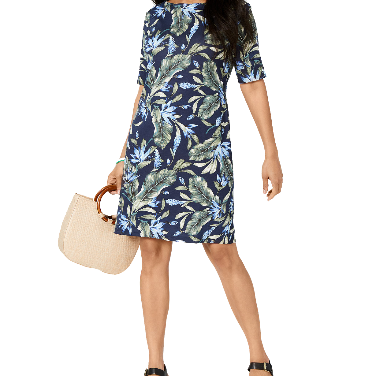 Karen Scott Petite Palm Revival Dress