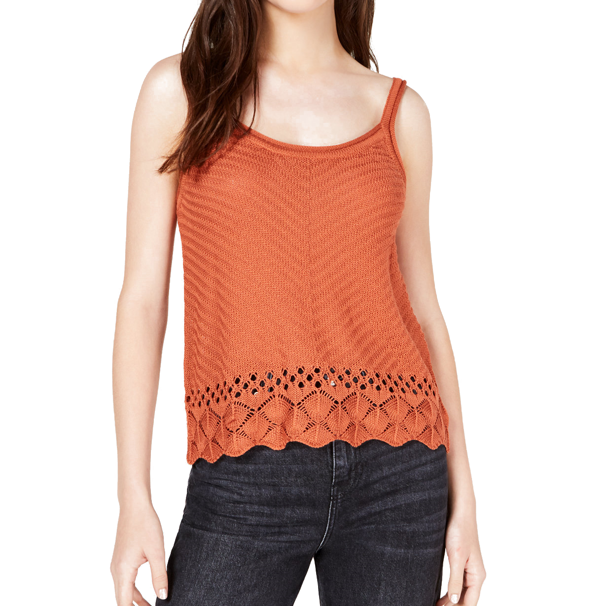 Freshman Women Pointelle Knit Tank Top Brushetta
