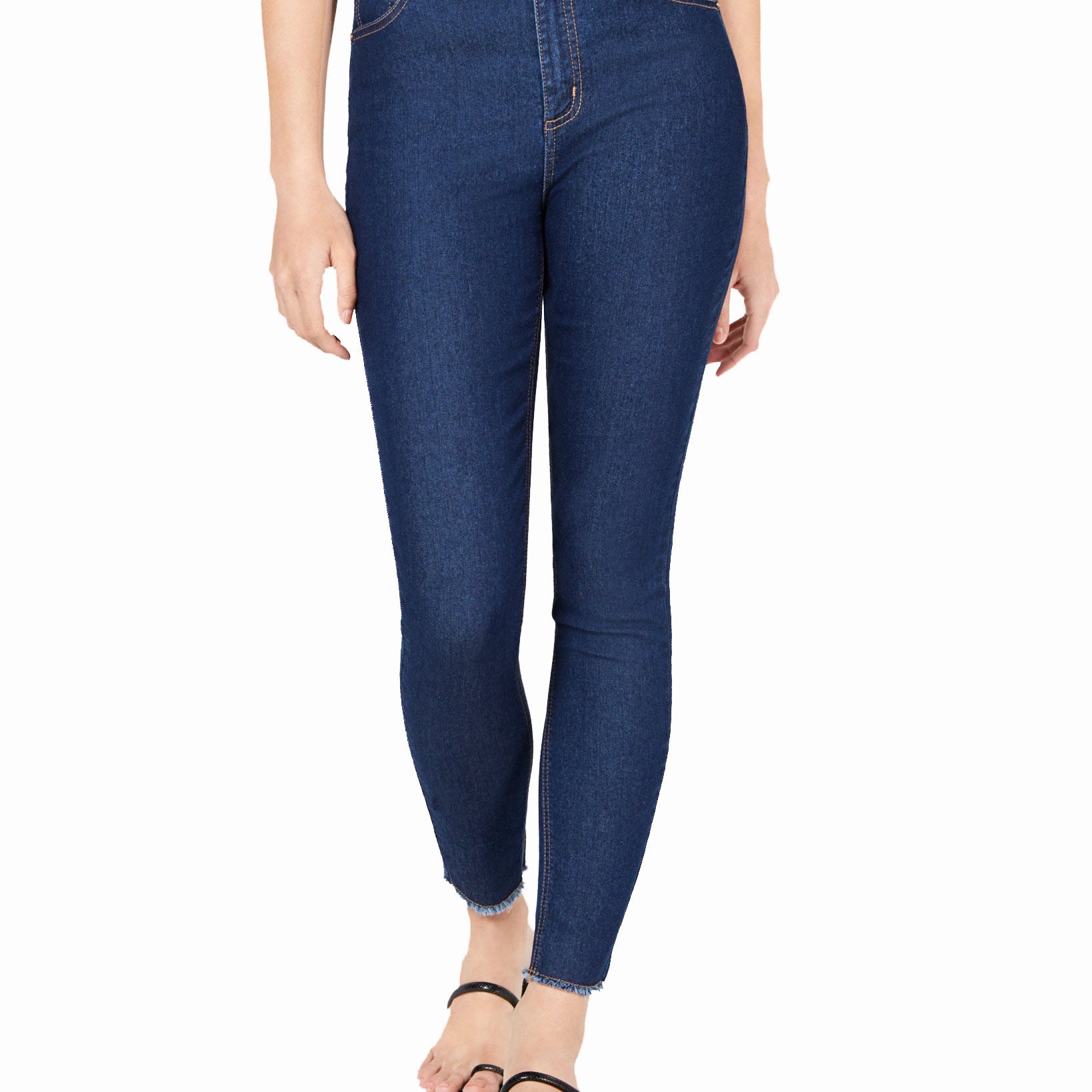 Tinseltown Women High Rise Raw Hem Skinny Jeans Ryland Wash