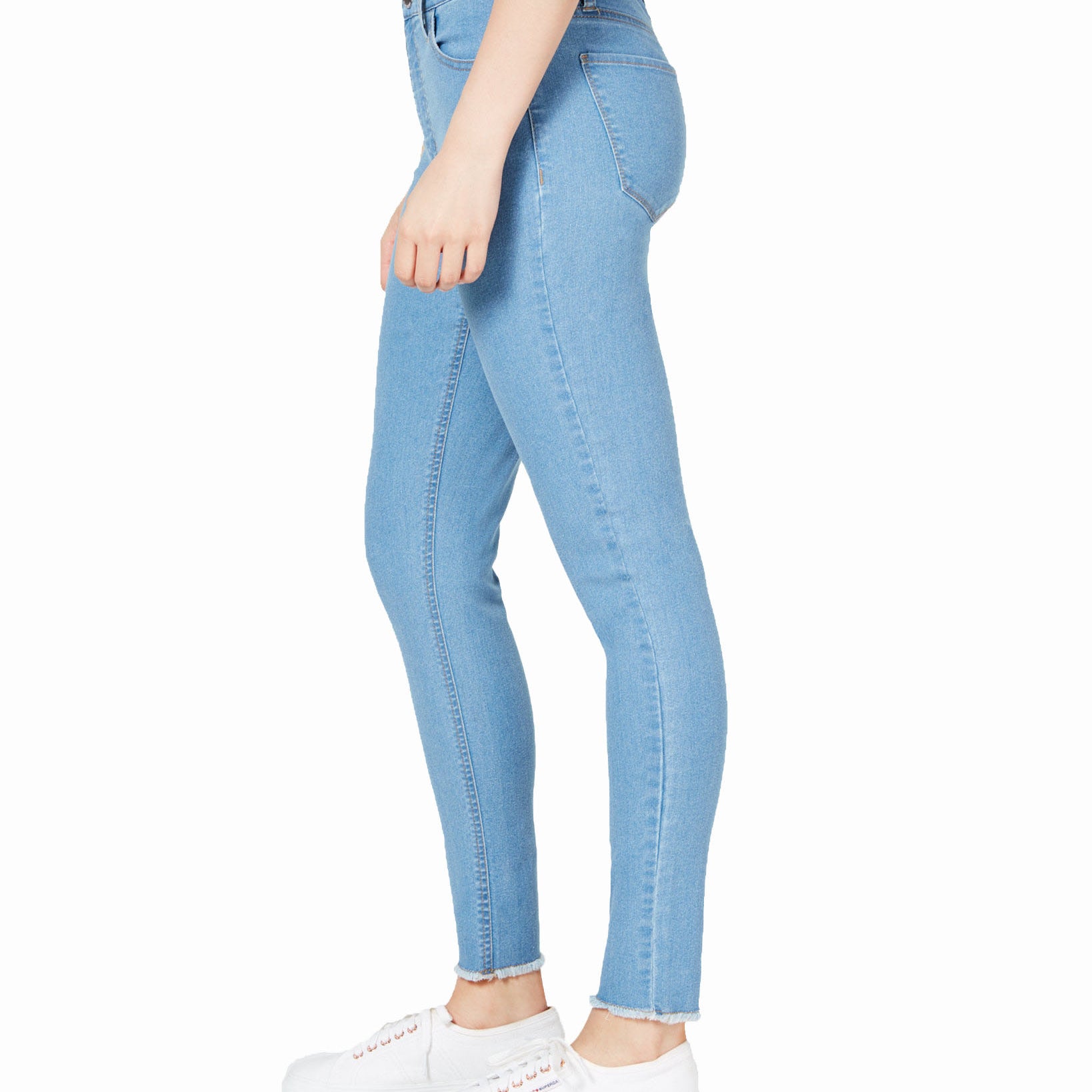Tinseltown Women High Rise Raw Hem Skinny Jeans