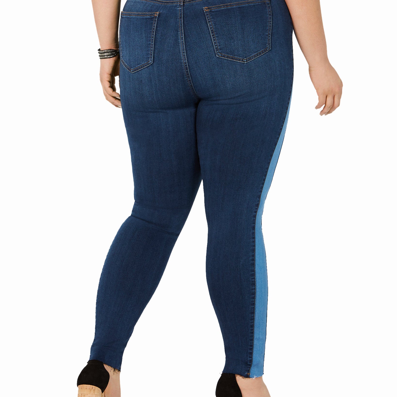 Celebrity Pink Women Plus Contrast Stripe Skinny Ankle Jeans