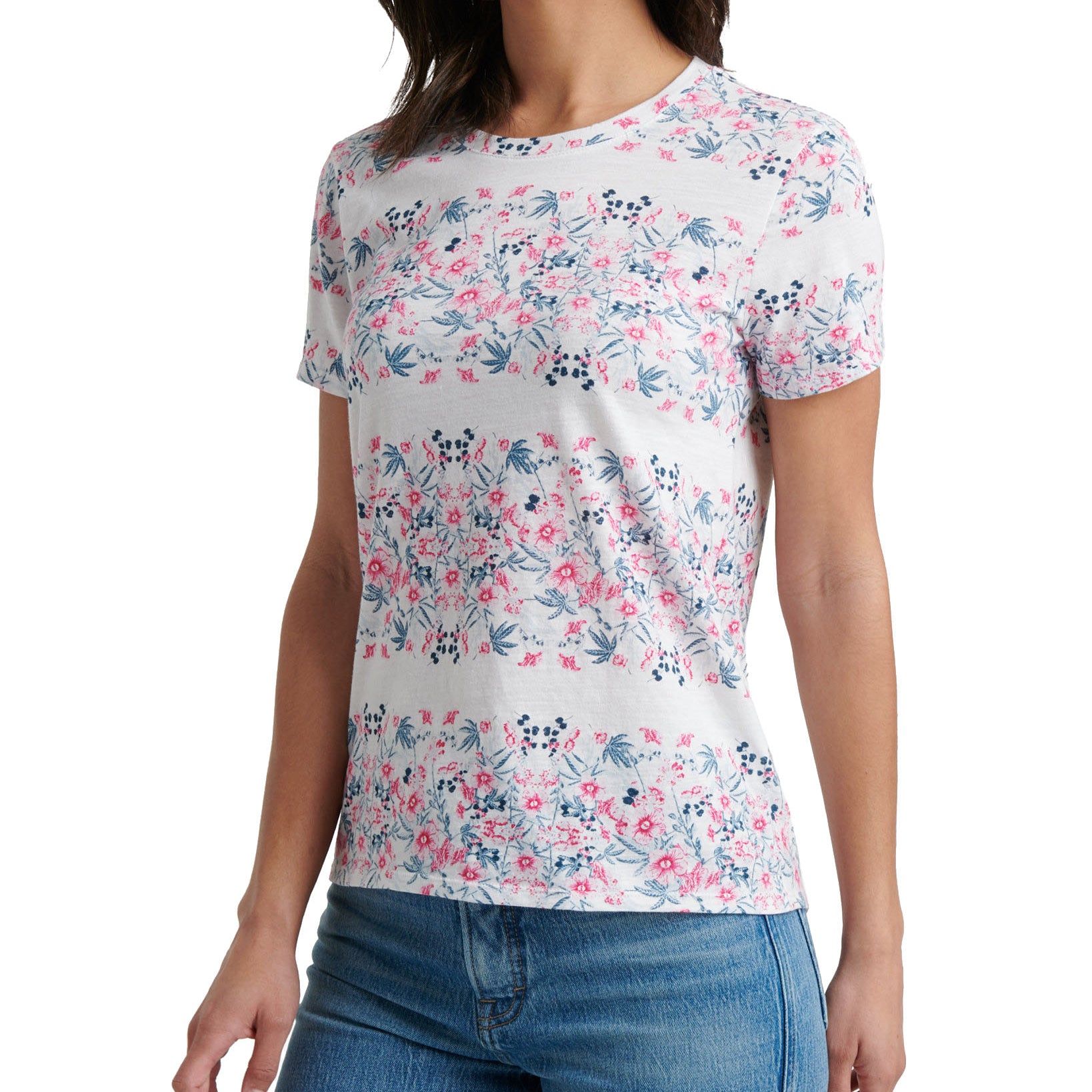 Lucky Brand Women Cotton Botanicals Print T Shirt
