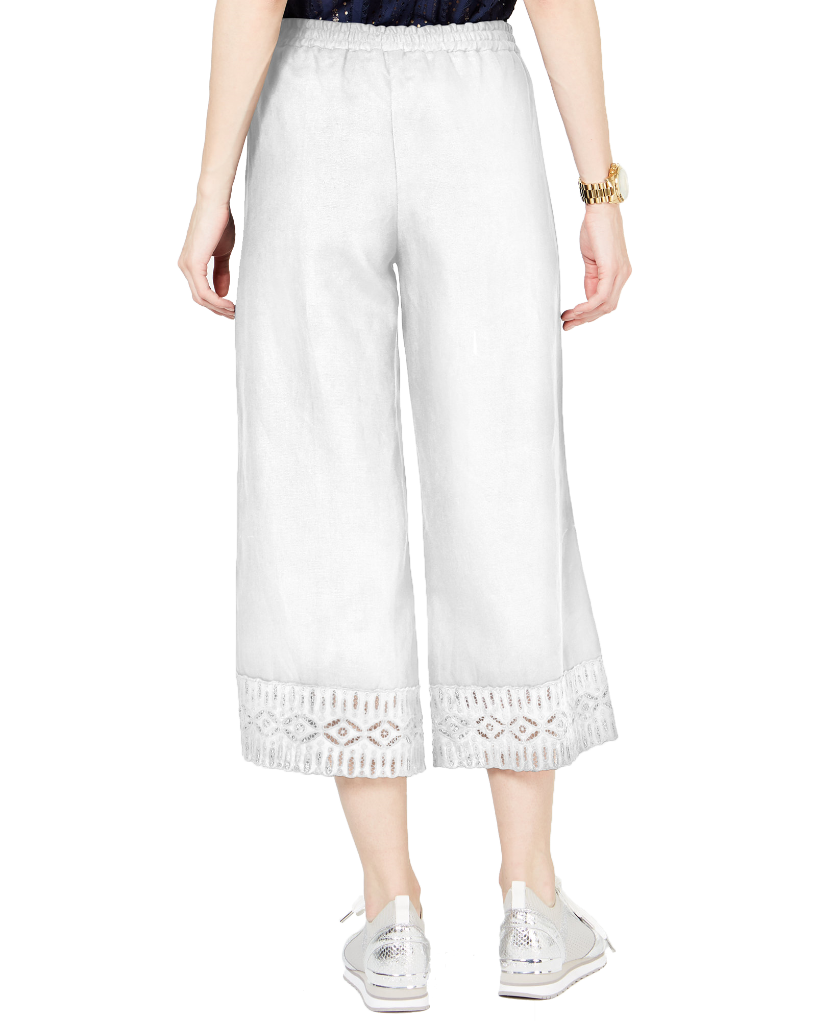 MICHAEL Michael Kors Women Lace Trim Cropped Pants