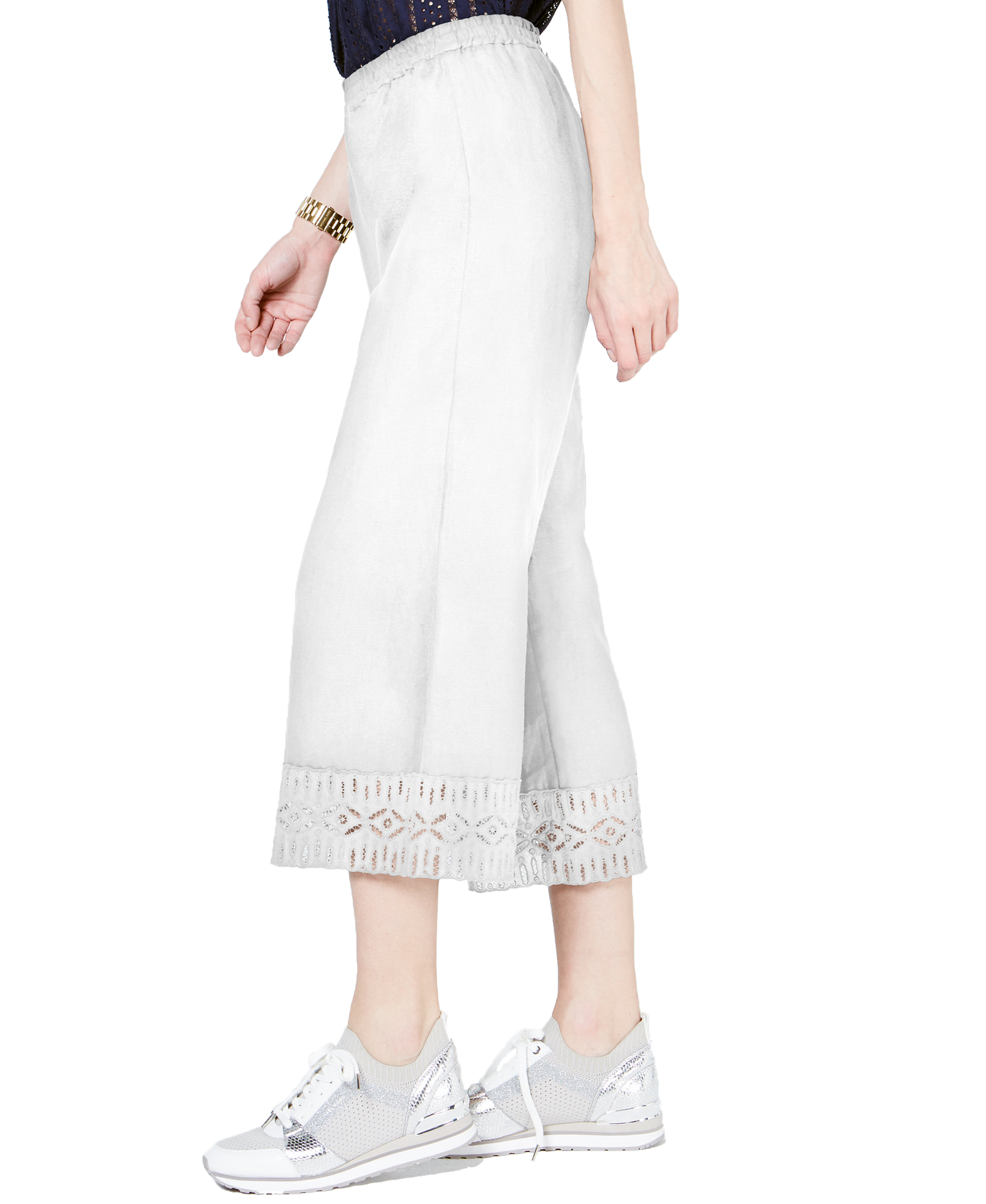 MICHAEL Michael Kors Women Lace Trim Cropped Pants
