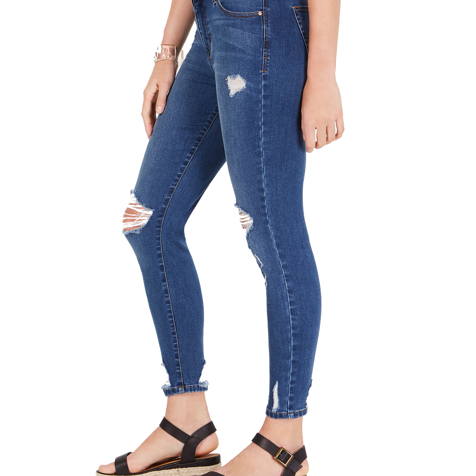 Celebrity Pink Women Ripped Cropped Skinny Jeans