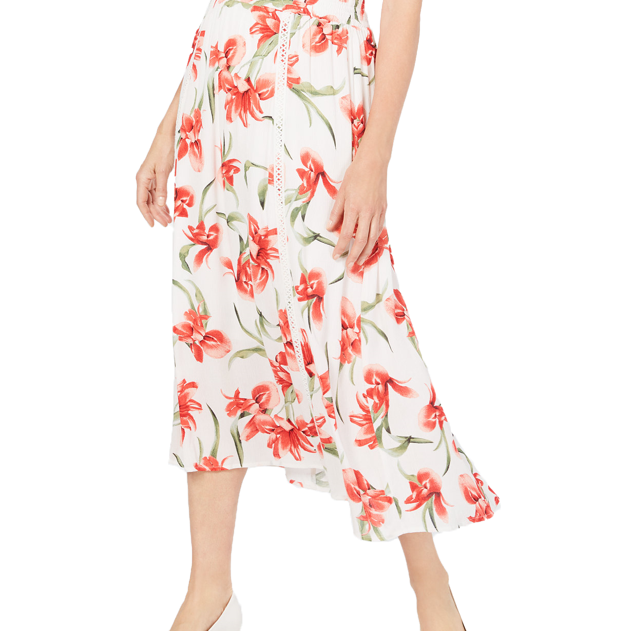 JM Collection Women Floral Print Gauze Skirt Vintage Orchard