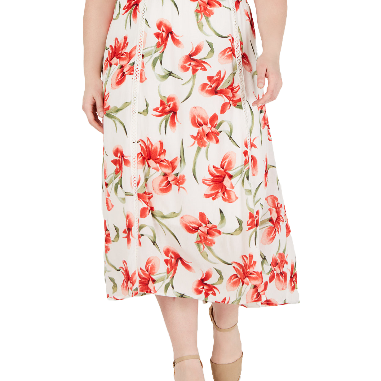 JM Collection Women Plus Floral Print A Line Skirt Vintage Orchid