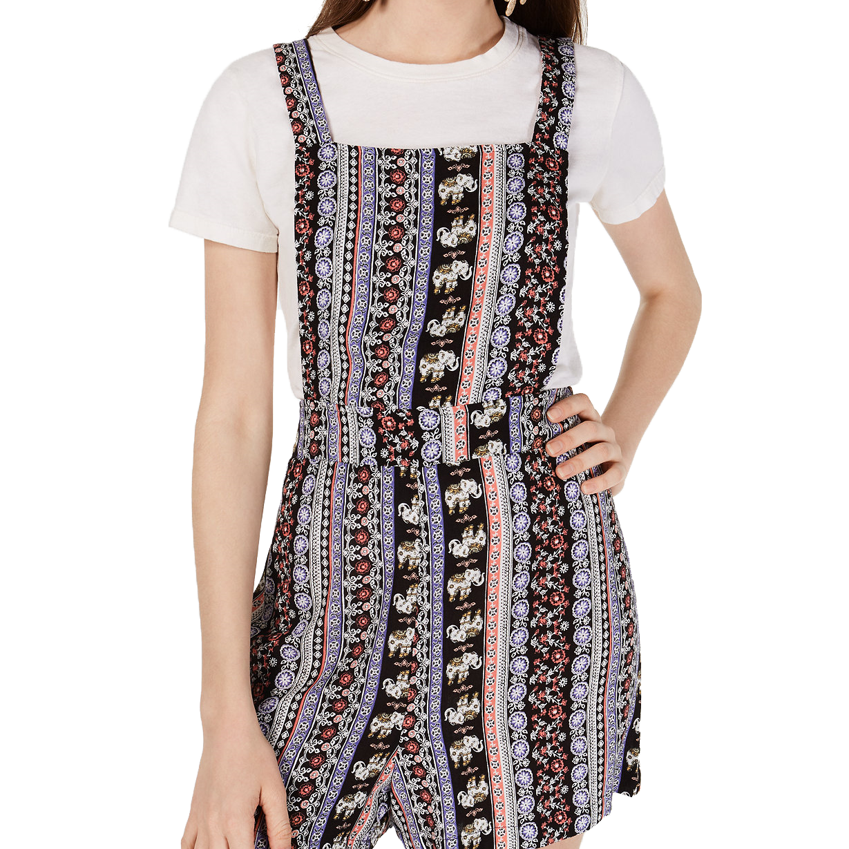 Be Bop Women Juniors Gauze Shortalls Desert Spice