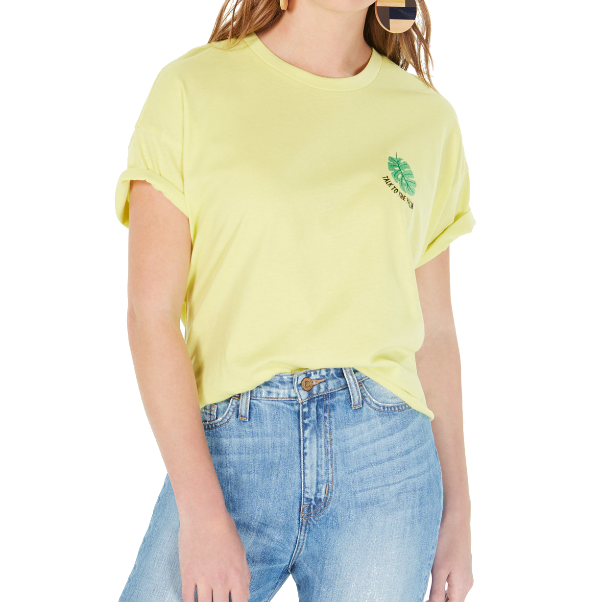 Rebellious One Women Talk To The Palm Graphic T Shirt Lime Light