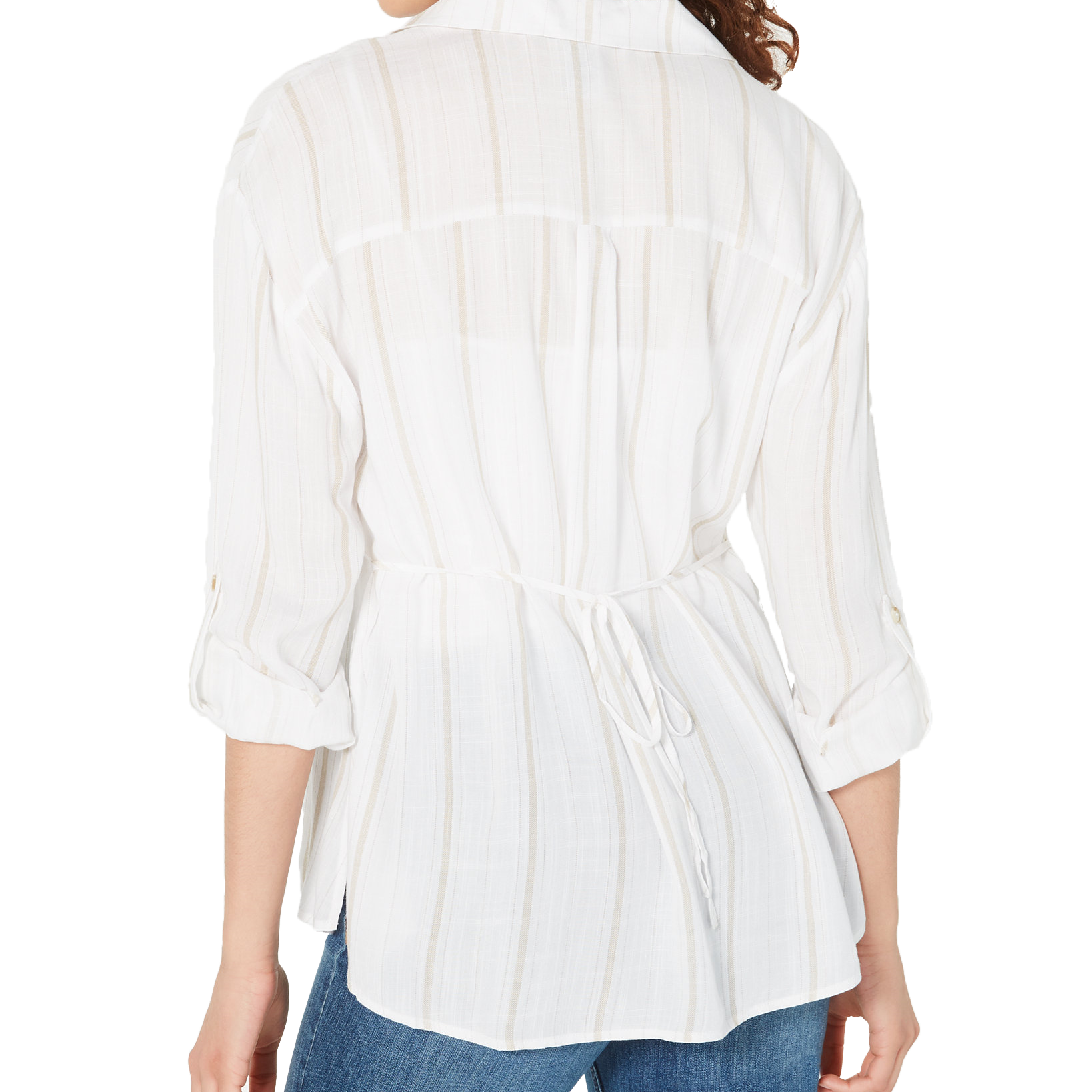 American Rag Women Pin Tucked Tie Back Shirt