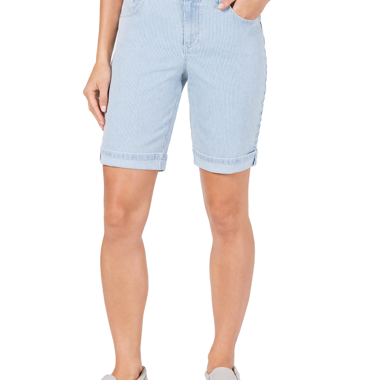 Style & Co Women Striped Bermuda Shorts Sedona
