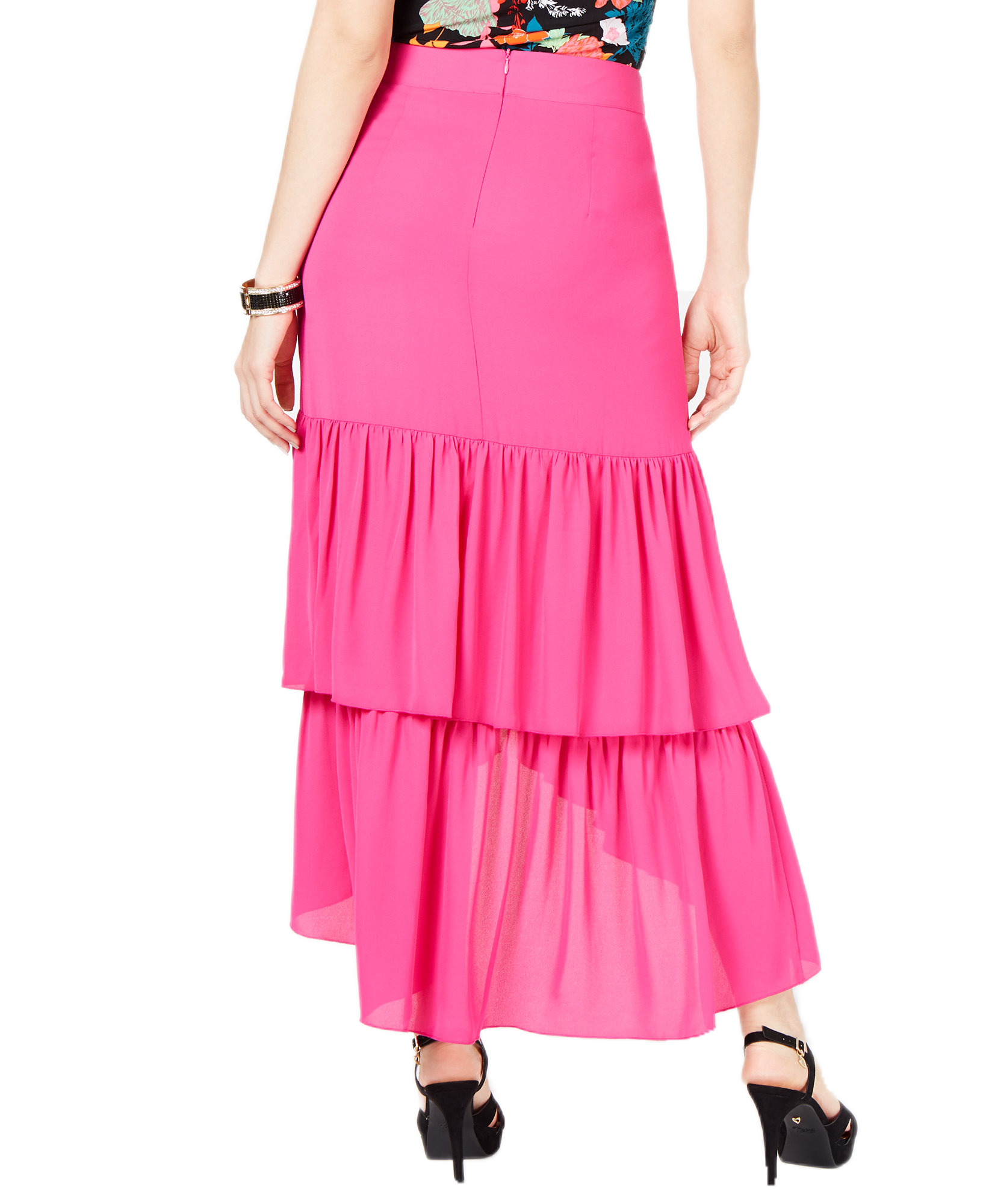 Thalia Sodi Women Printed Wrapped Ruffle Skirt