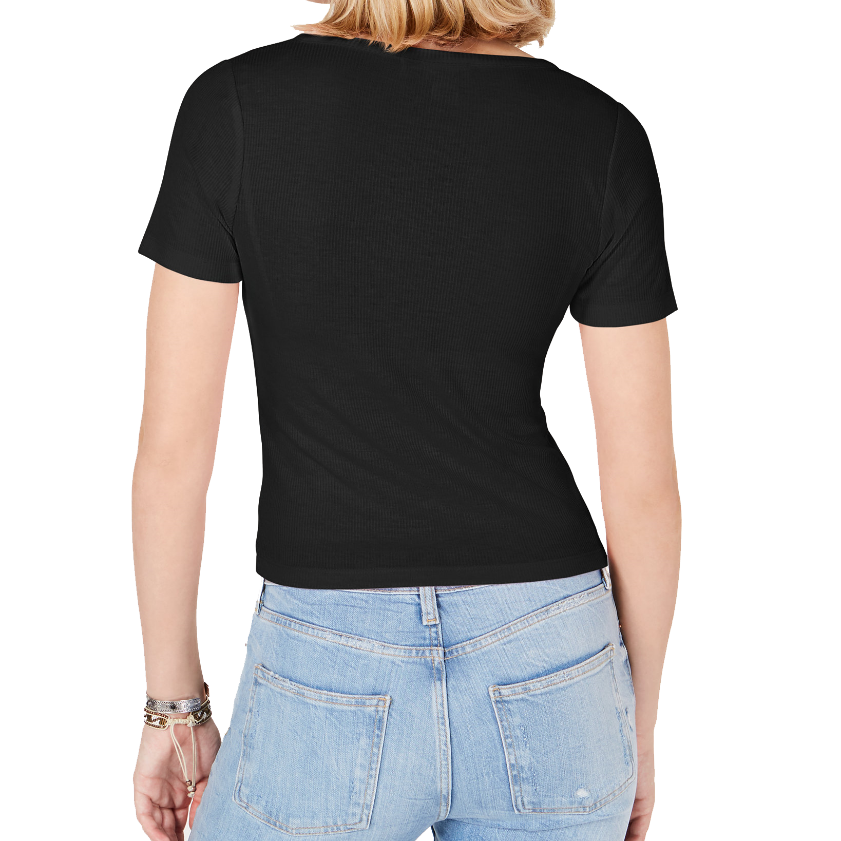 Planet Gold Women V Neck Henley Top