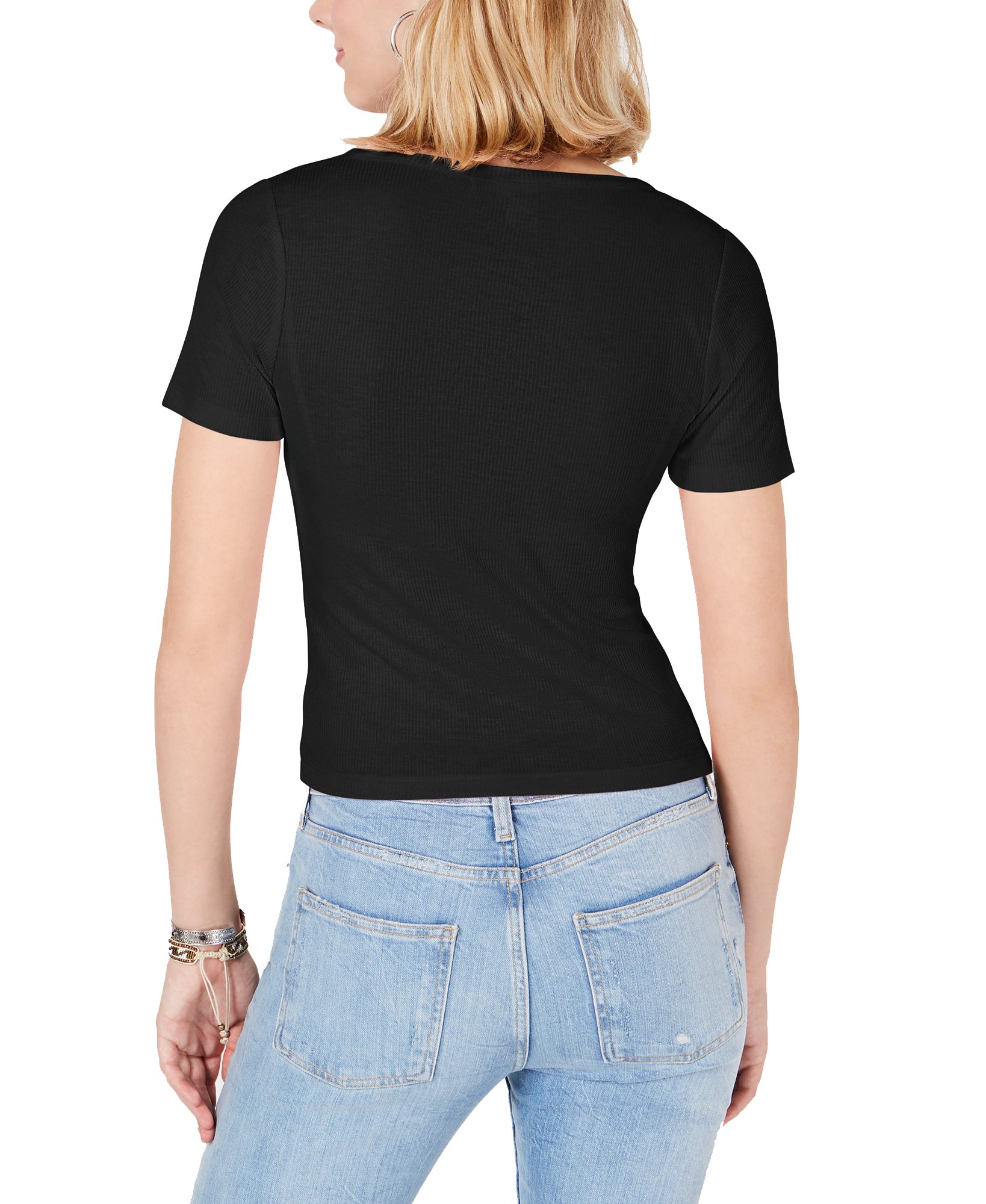 Planet Gold Women V Neck Henley Top
