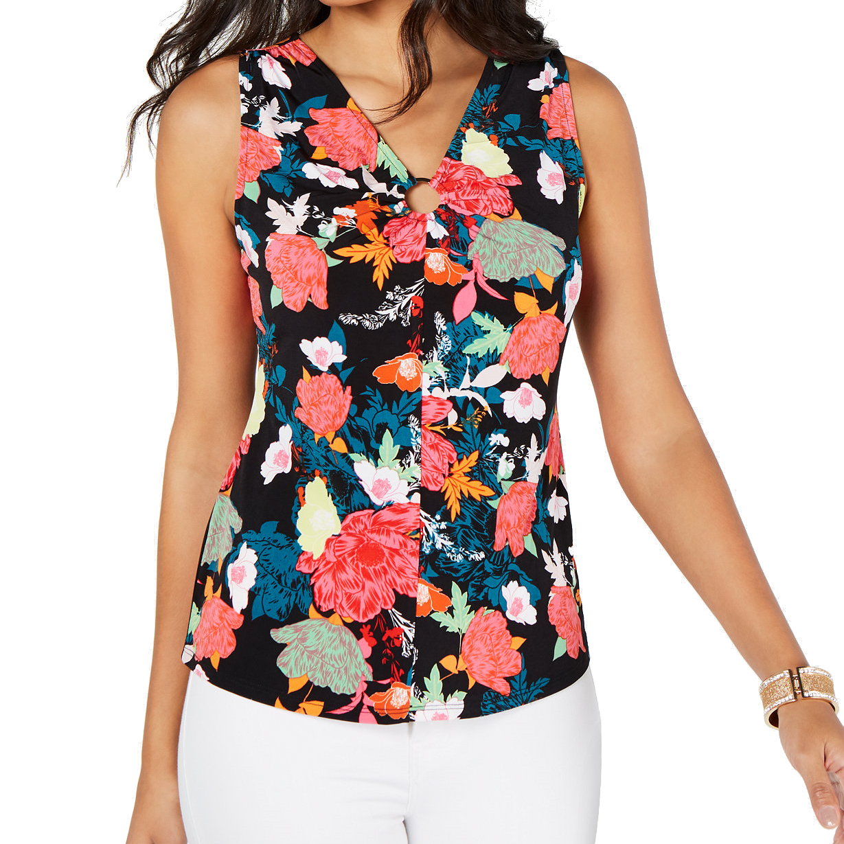 Thalia Sodi Women Printed O Ring Top Floral