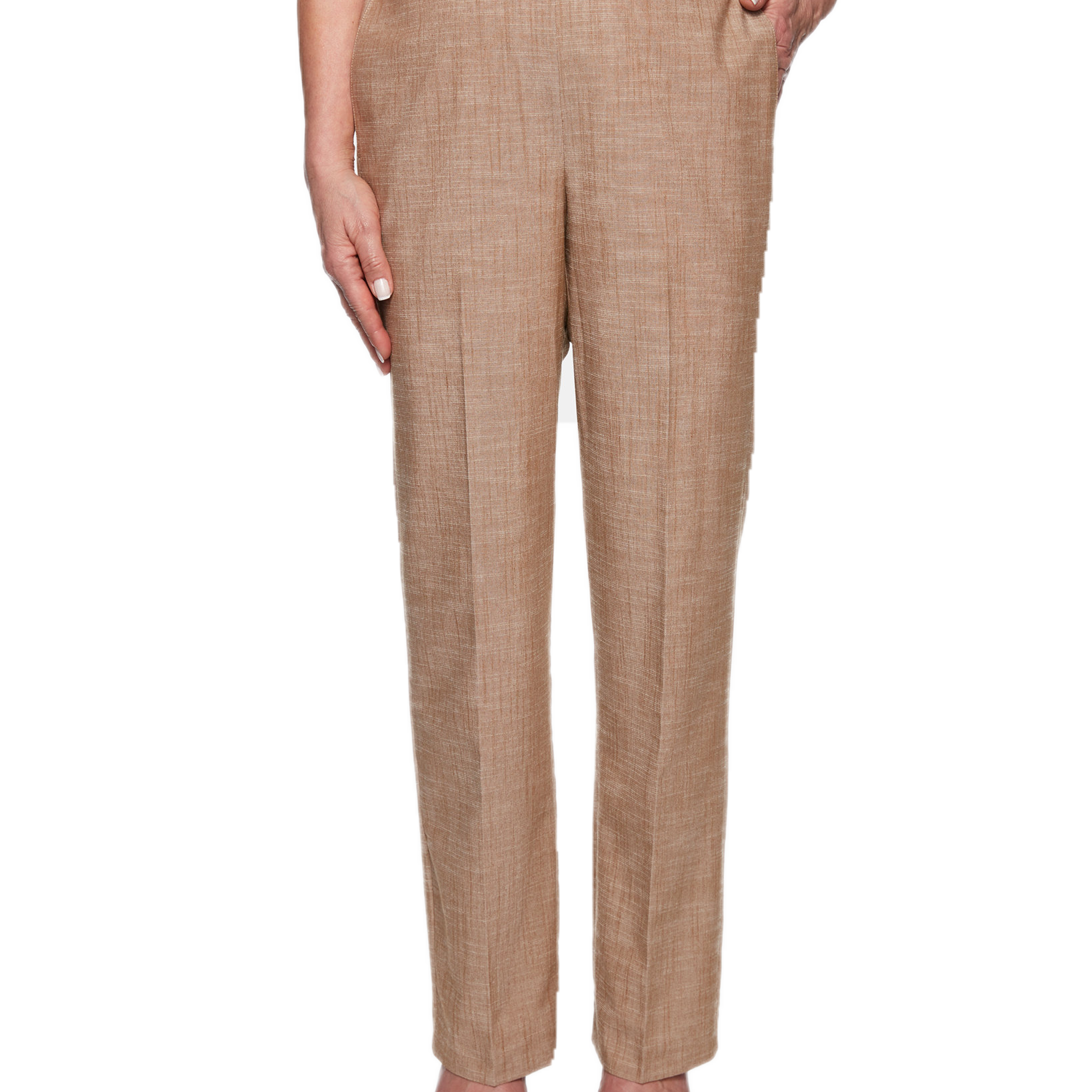 Alfred Dunner Women Petite Santa Fe Pull On Pants Coconut