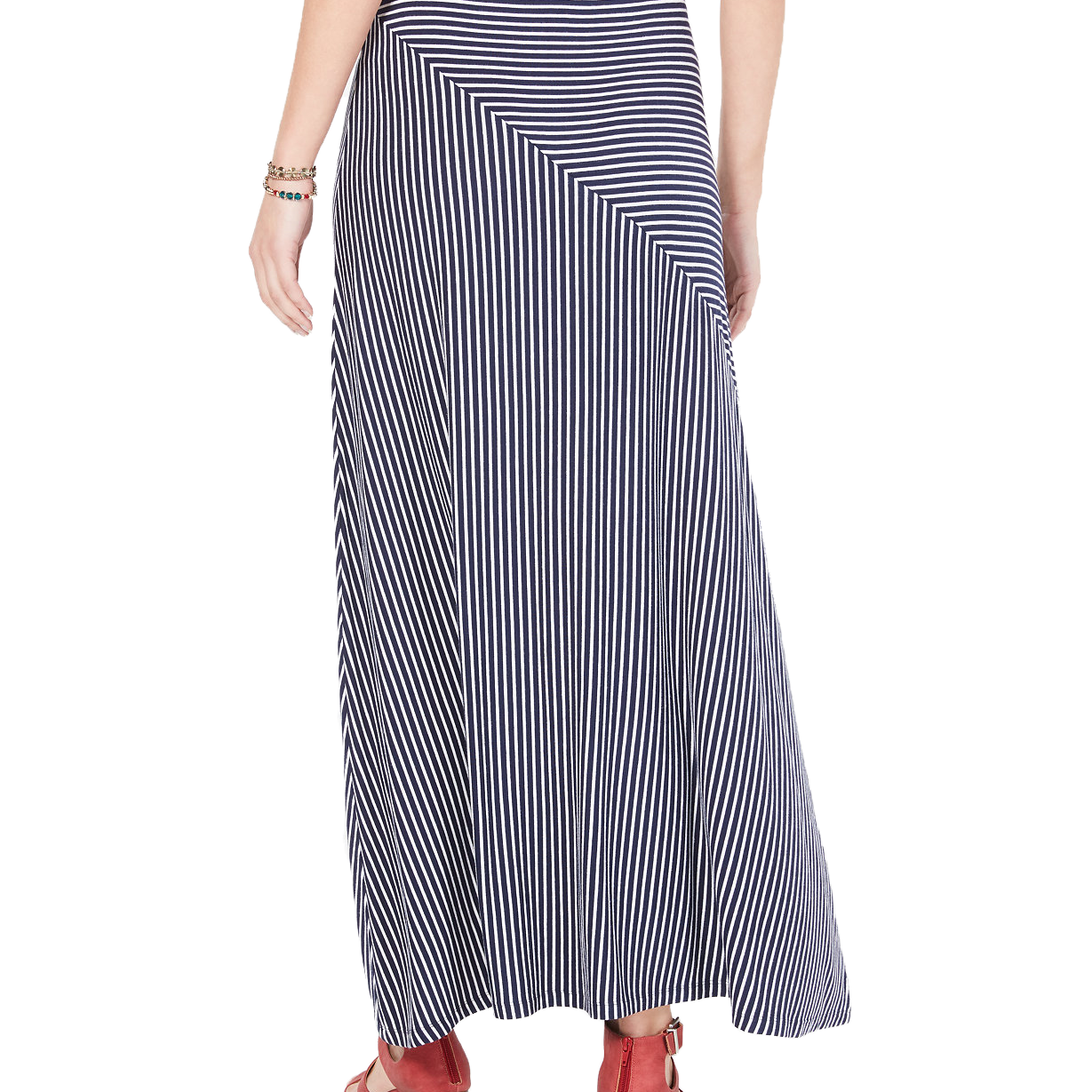 Style & Co Women Striped Pull On Maxi Skirt