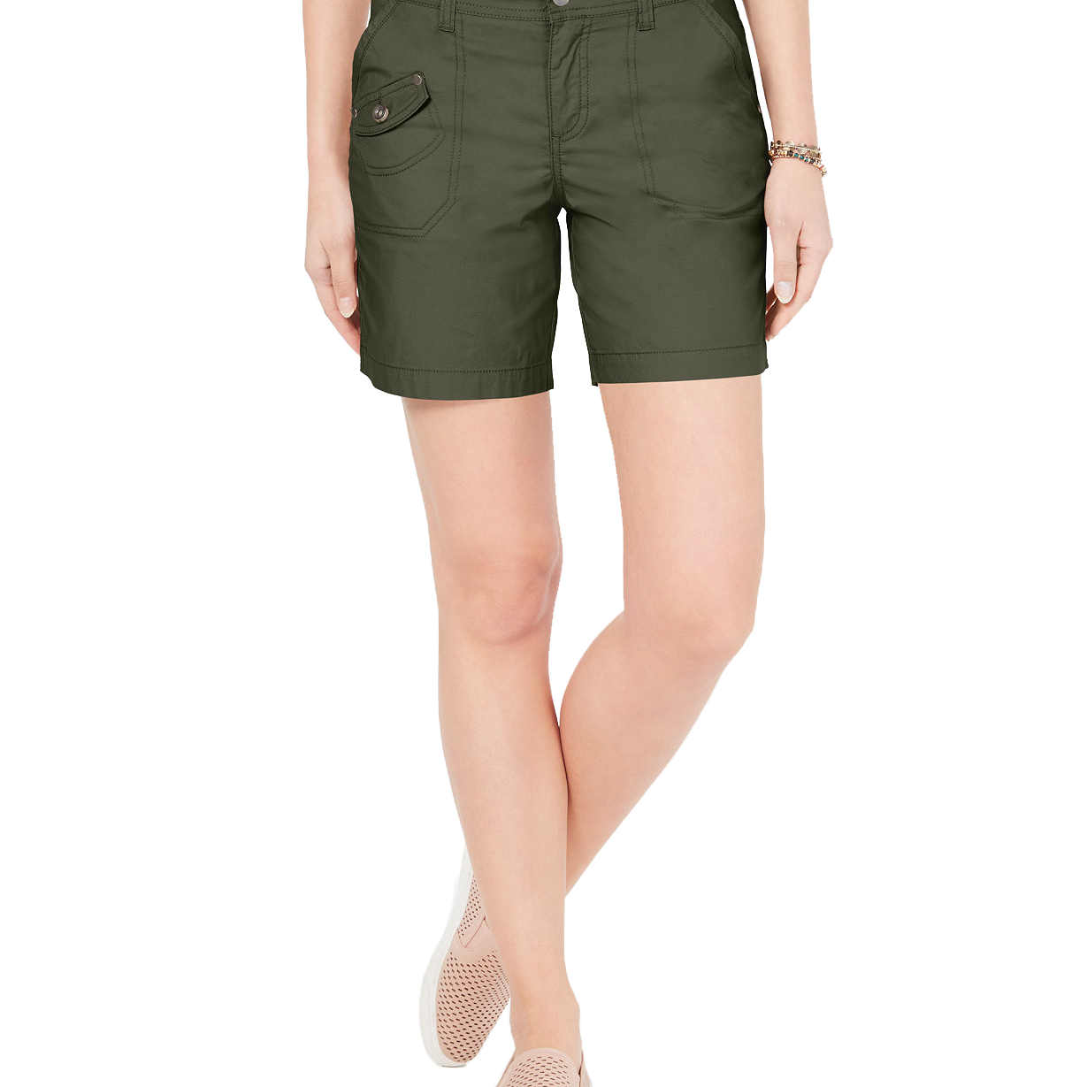 Style & Co Women Cargo Shorts Olive Sprig