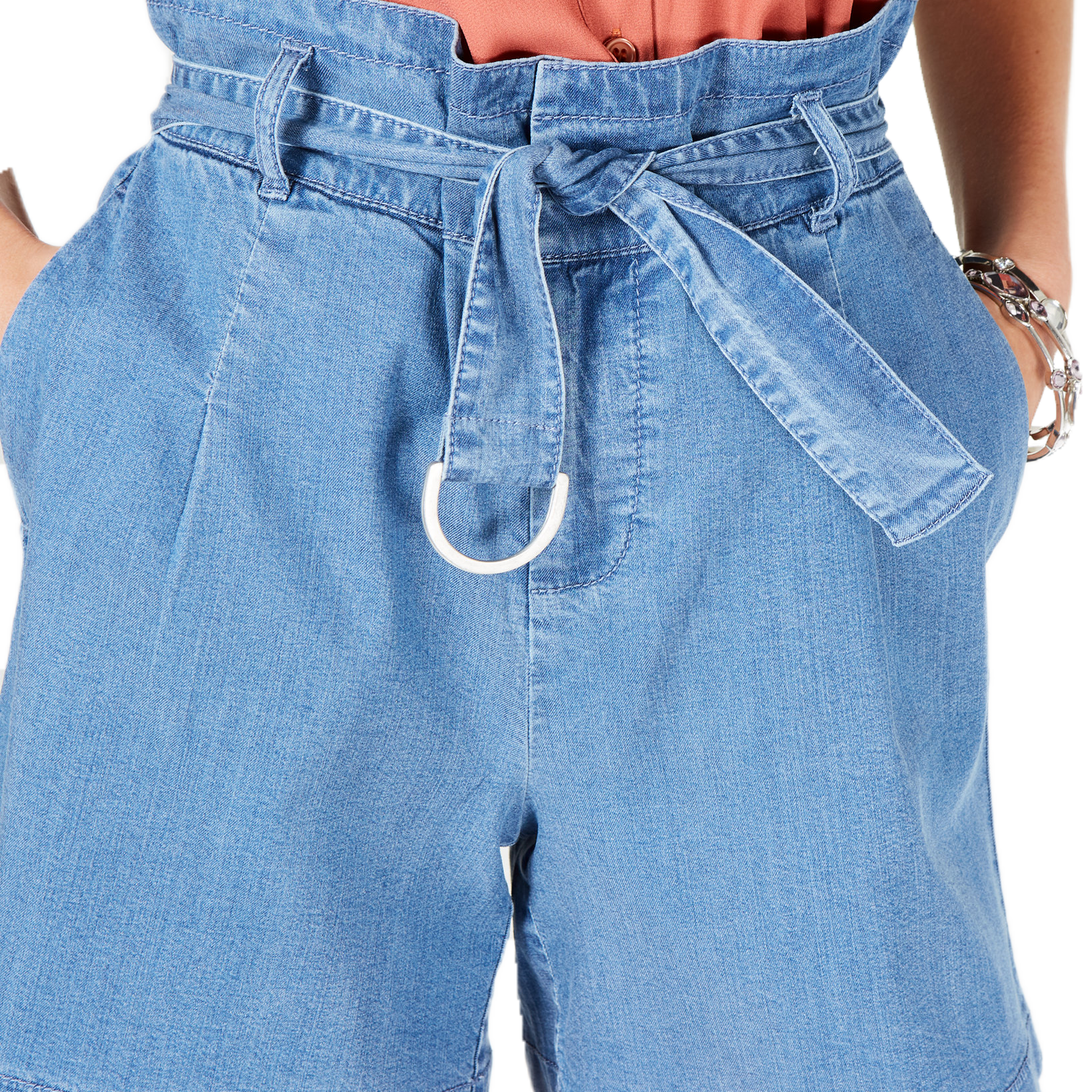 INC International Concepts Women Paperbag Jean Shorts