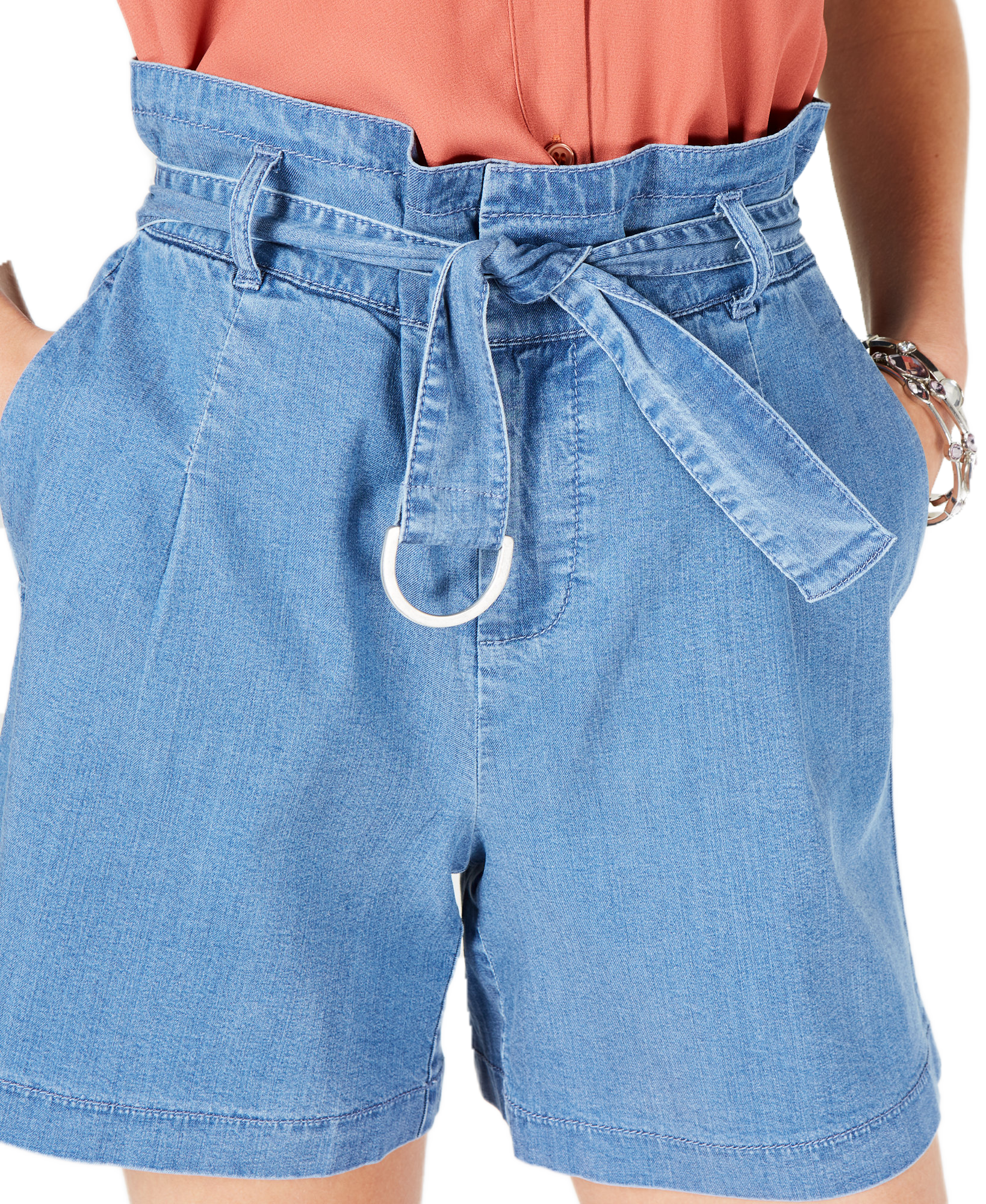 INC International Concepts Women Paperbag Jean Shorts