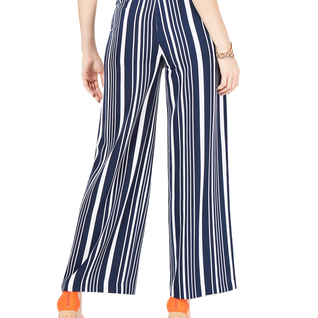 INC International Concepts Women Petite Striped Tie Waist Pants
