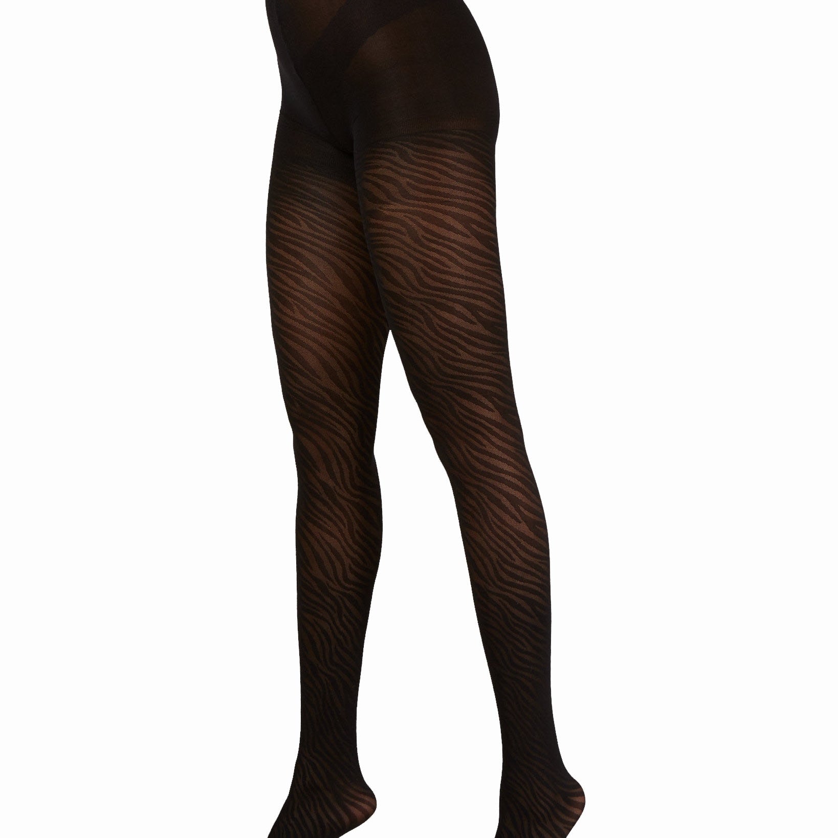 INC International Concepts Women Zebra Tights Black
